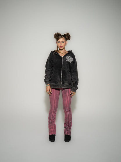 Presidential Black Clarity (Acid Wash Zip-Up)