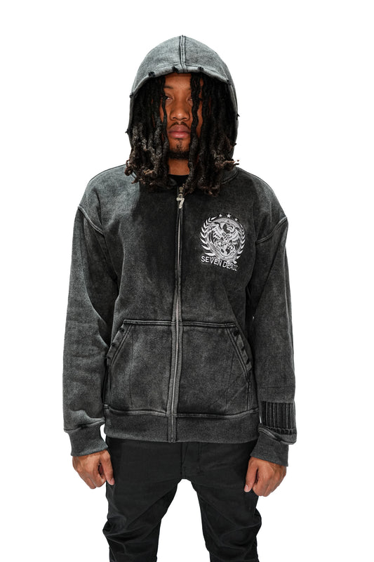 Presidential Black Clarity (Acid Wash Zip-Up)